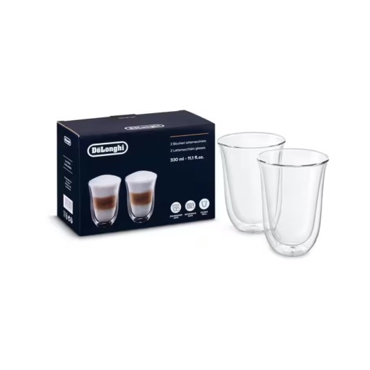 Delonghi Szklanki Latte Macchiato 330 ml 2 szt. -zdjęcie numer 1